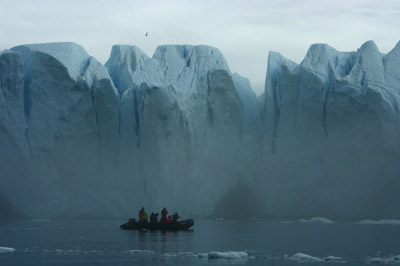 Disko Bay, Ilulissat Greenland, Icebergs in the Mist