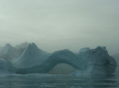 Disko Bay, Ilulissat Greenland, Icebergs in the Mist