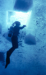 Diving, Under Ice at the Dive Hole