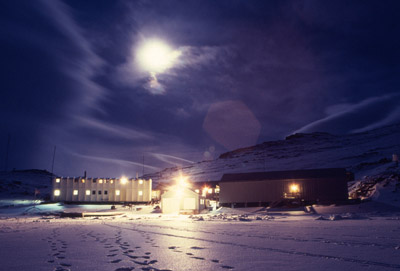 Signy Island Antarctica base night