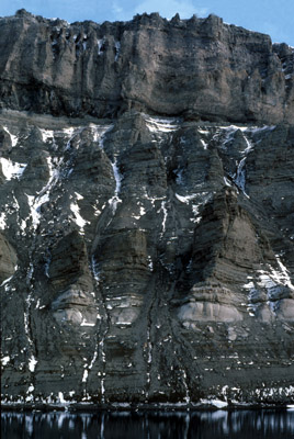 Layered rock