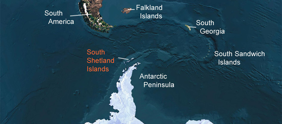 The South Shetland Islands off the Antarctic Peninsula