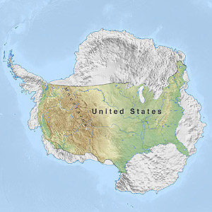 Antarctica and USA map