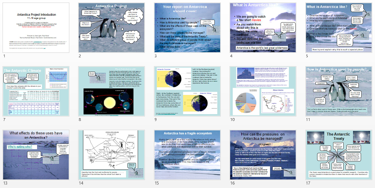 The Antarctic centered on the South Pole