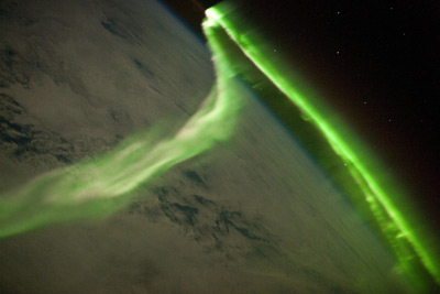  Picture of an aurora as seen from the International Space Station.